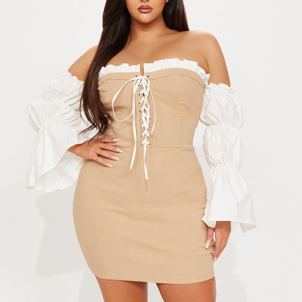 Taupe Denim Mini dress